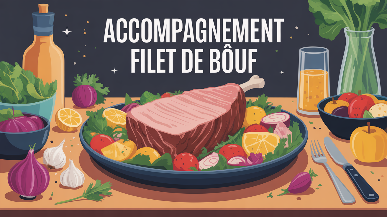 accompagnement filet de boeuf sur assiette festive