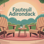 fauteuil adirondak stylisé sur terrasse verdoyante