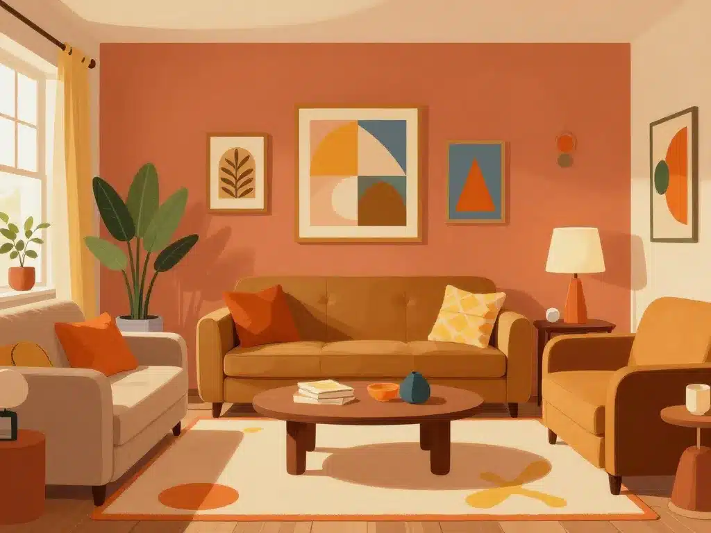 Ambiance salon année 70 décor rétro authentique