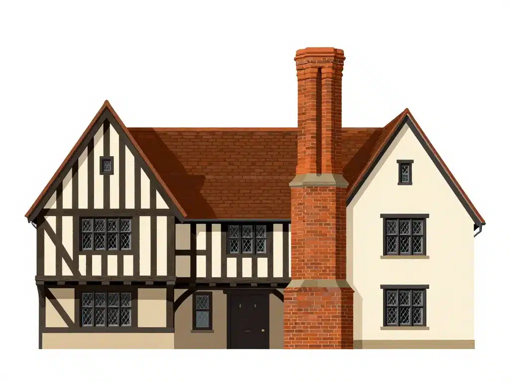 Eléments clés architectural style tudor concept diagramme