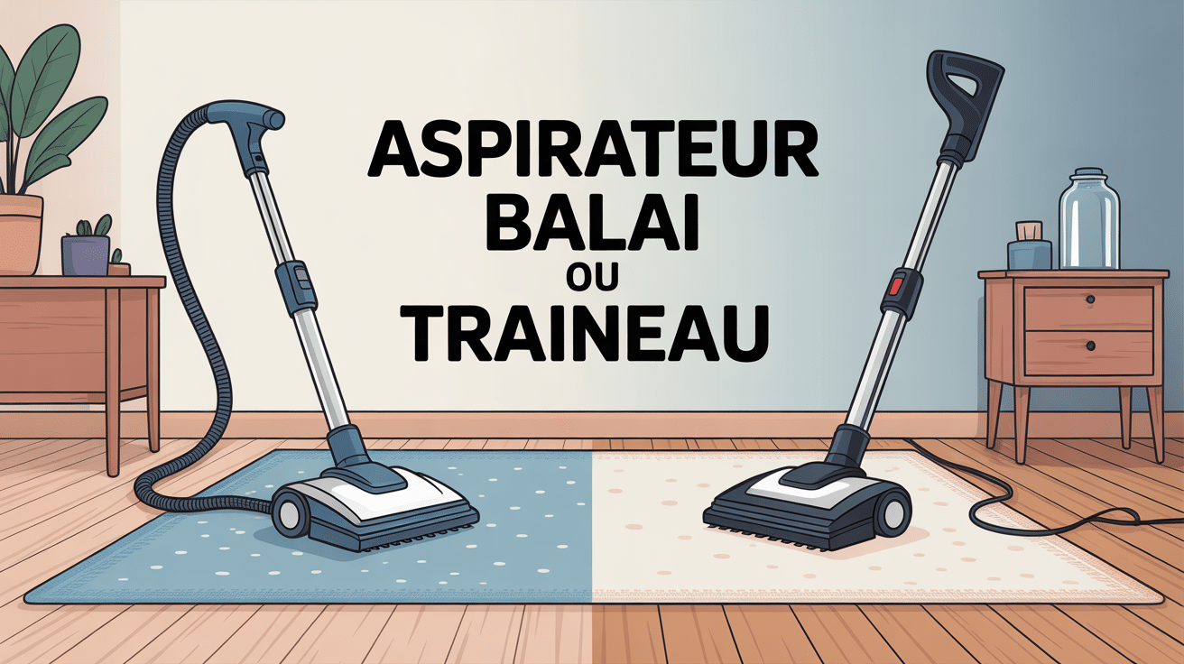 aspirateur balai ou traineau sur parquet et tapis
