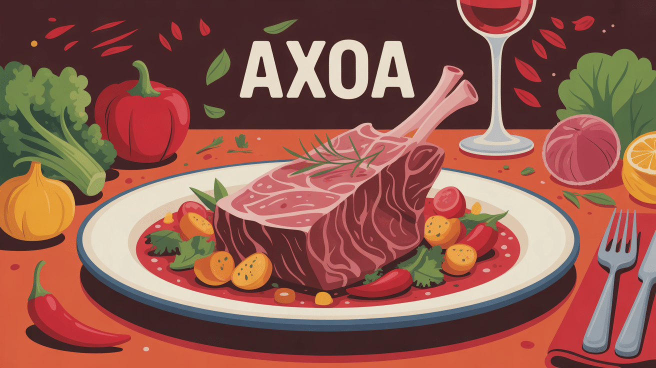 axoa plat basque veau poivrons piment d'espelette illustration