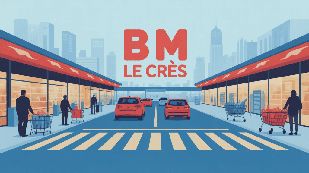 b m le cres illustration zone commerciale urbaine