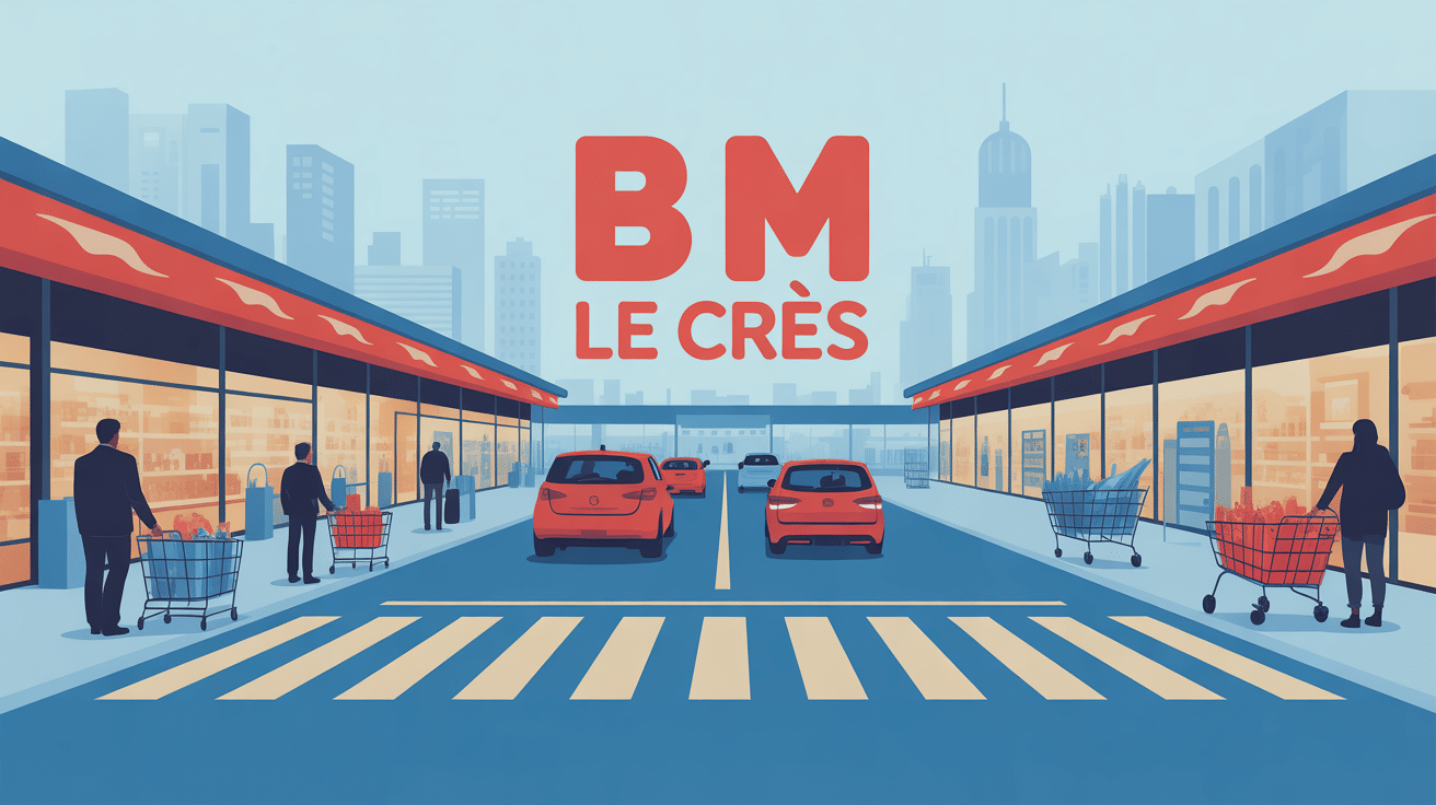b m le cres illustration zone commerciale urbaine