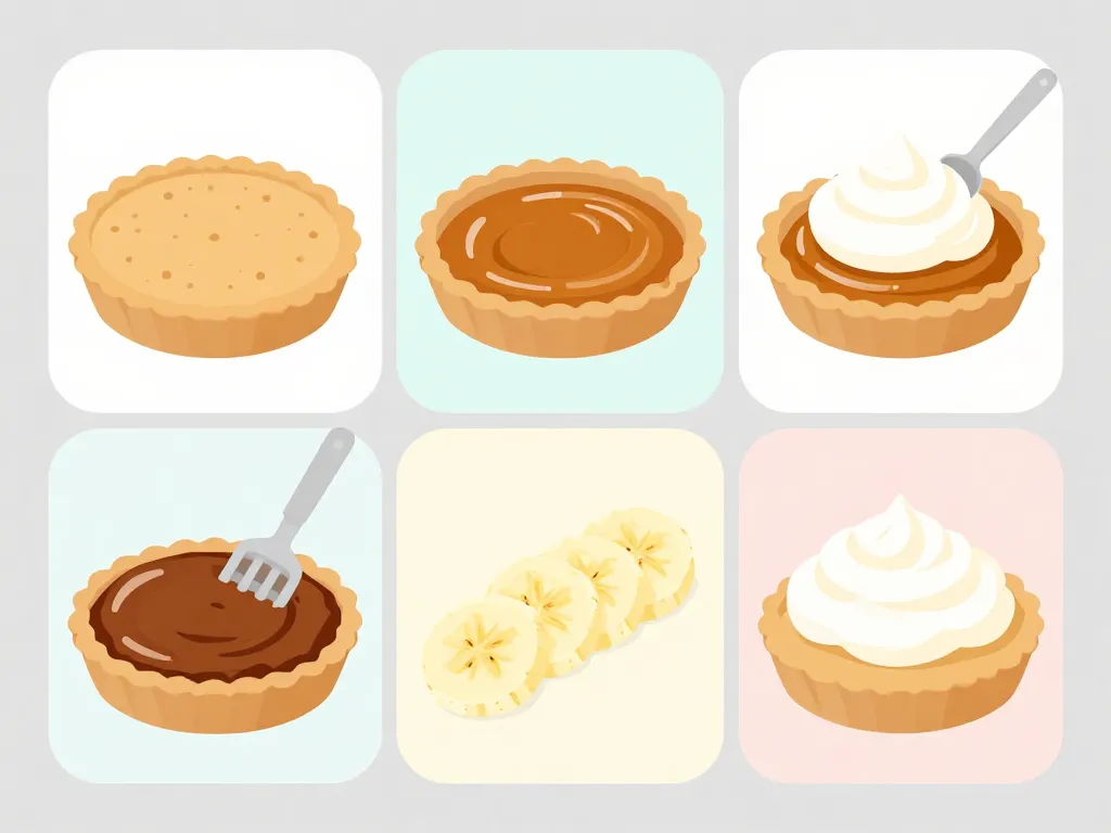 banoffee schéma étapes biscuit caramel banane chantilly