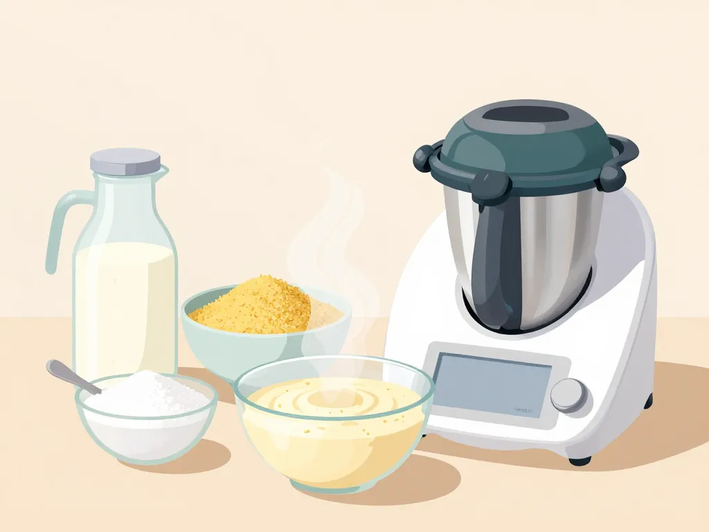 ingrédients semoule au lait Thermomix autour du robot