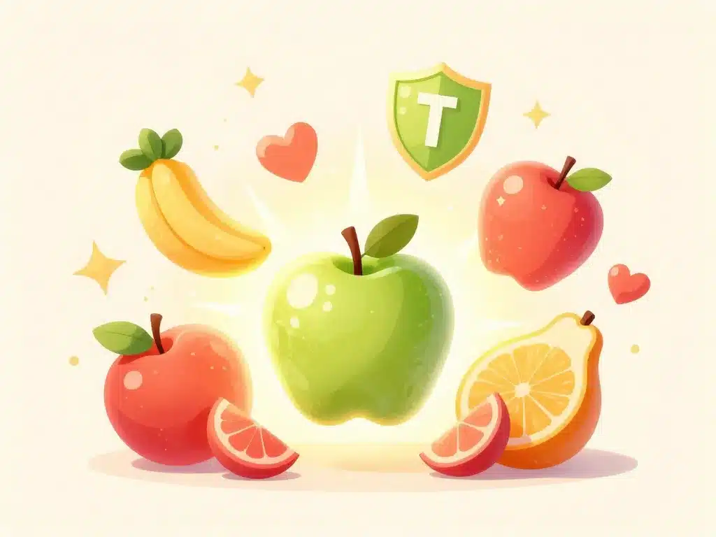 fruit en t rayonnants symbolisant nutrition et vitalité