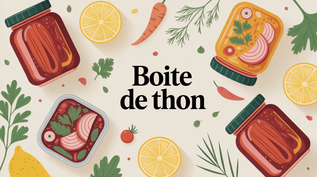 illustration boite de thon stylisée vue de dessus