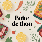 illustration boite de thon stylisée vue de dessus