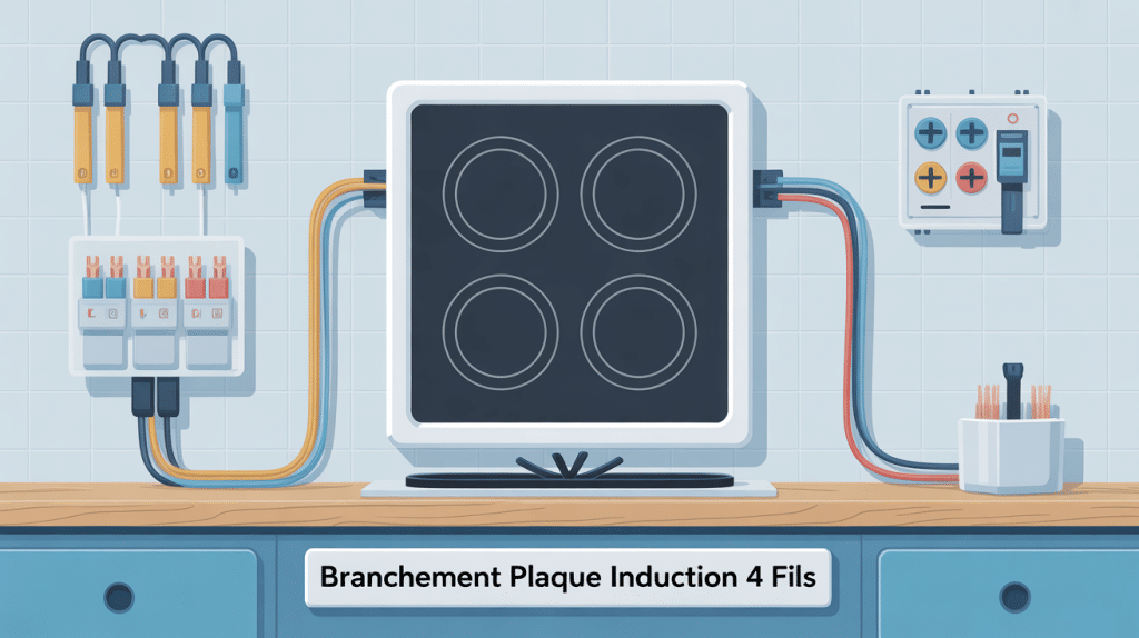 Schéma branchement plaque induction 4 fils tableau moderne