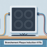 Schéma branchement plaque induction 4 fils tableau moderne