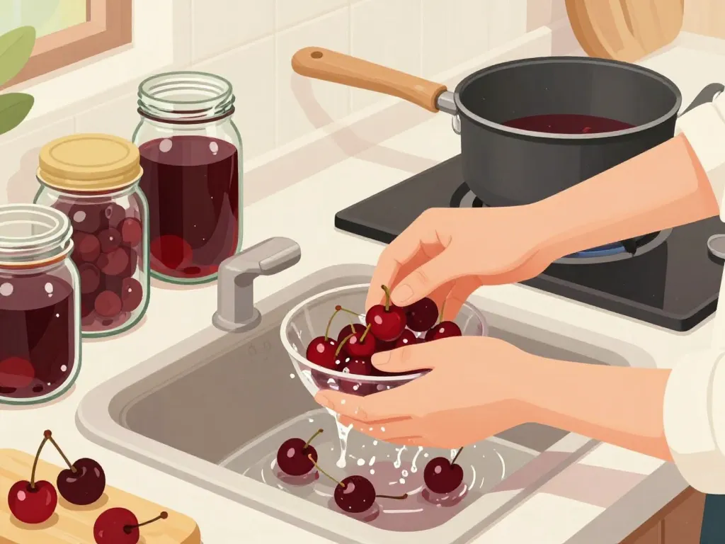 préparer cerises au sirop sans stérilisation étapes