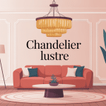 chandelier lustre au centre d’un intérieur raffiné