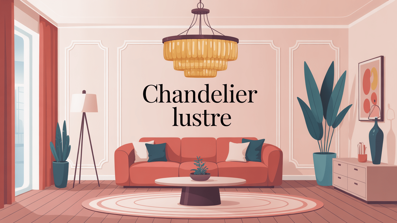 chandelier lustre au centre d’un intérieur raffiné