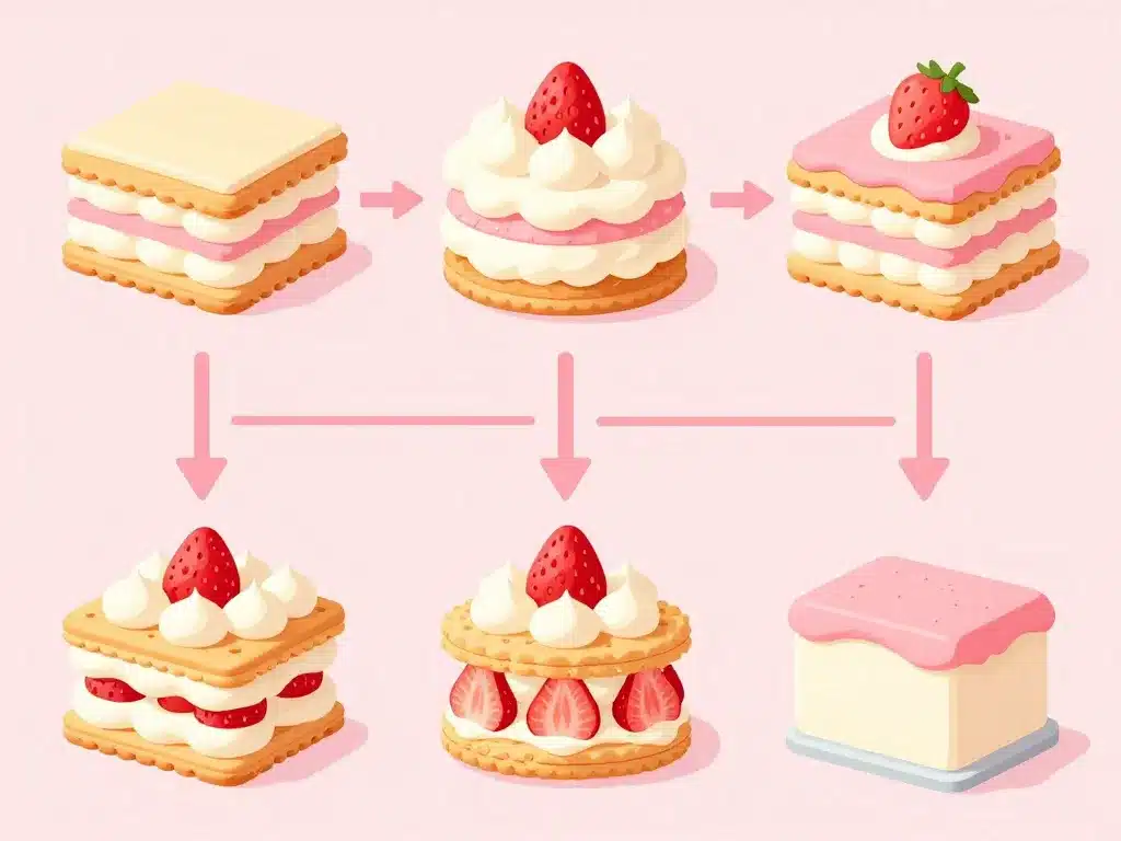 étapes montage charlotte aux fraises crème pâtissière diagramme