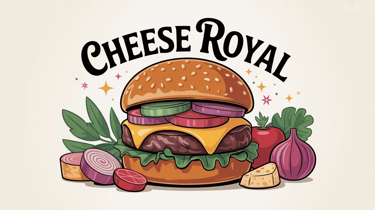 illustration cheese royal burger gourmet