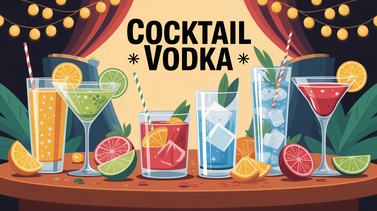 cocktail vodka sur table conviviale décorée