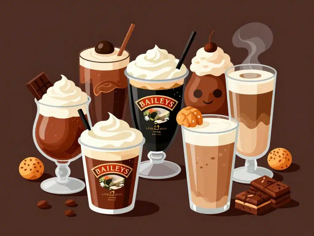 cocktails baileys verres garnitures desserts