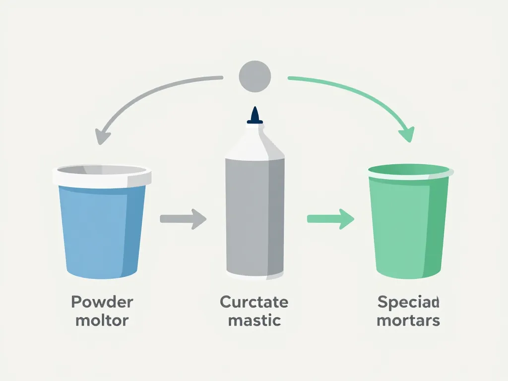 Diagramme des différents types de colle placo