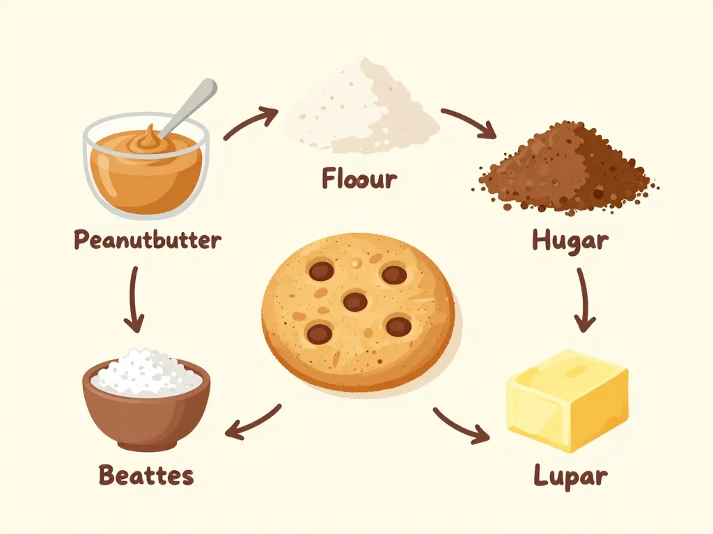 schéma ingrédients cookies beurre de cacahuète texture