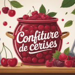 illustration pot confiture de cerises