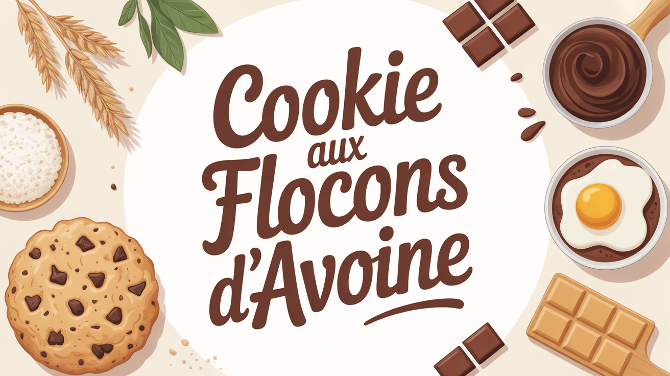 cookie au flocon d avoine entouré d'ingrédients
