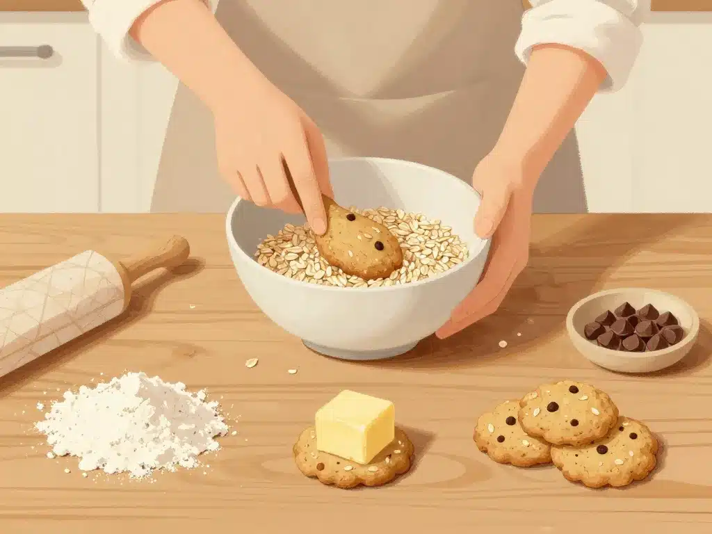préparation cookie au flocon d avoine étape par étape