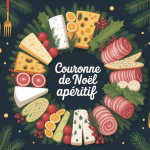 couronne de noel aperitif décorée festive table