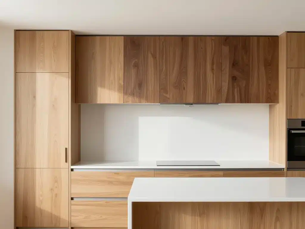 Cuisine bois plan de travail blanc harmonie des couleurs