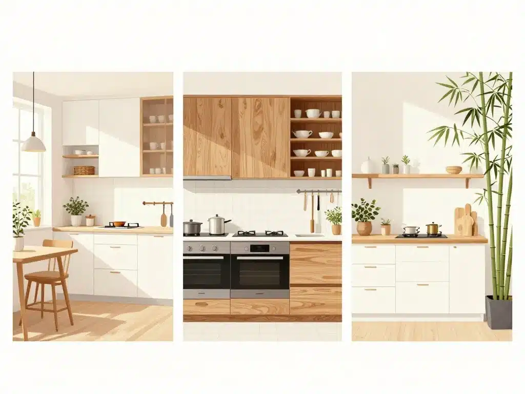 Cuisine bois plan de travail blanc inspirations déco