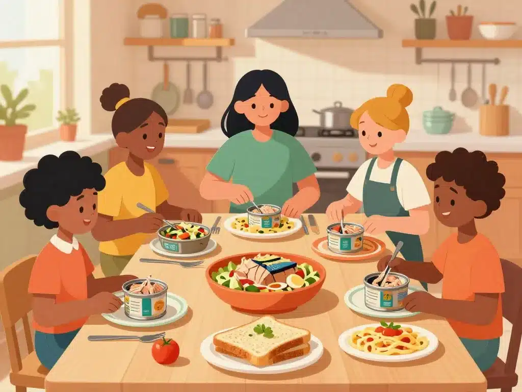 scène cuisine boite de thon repas rapides