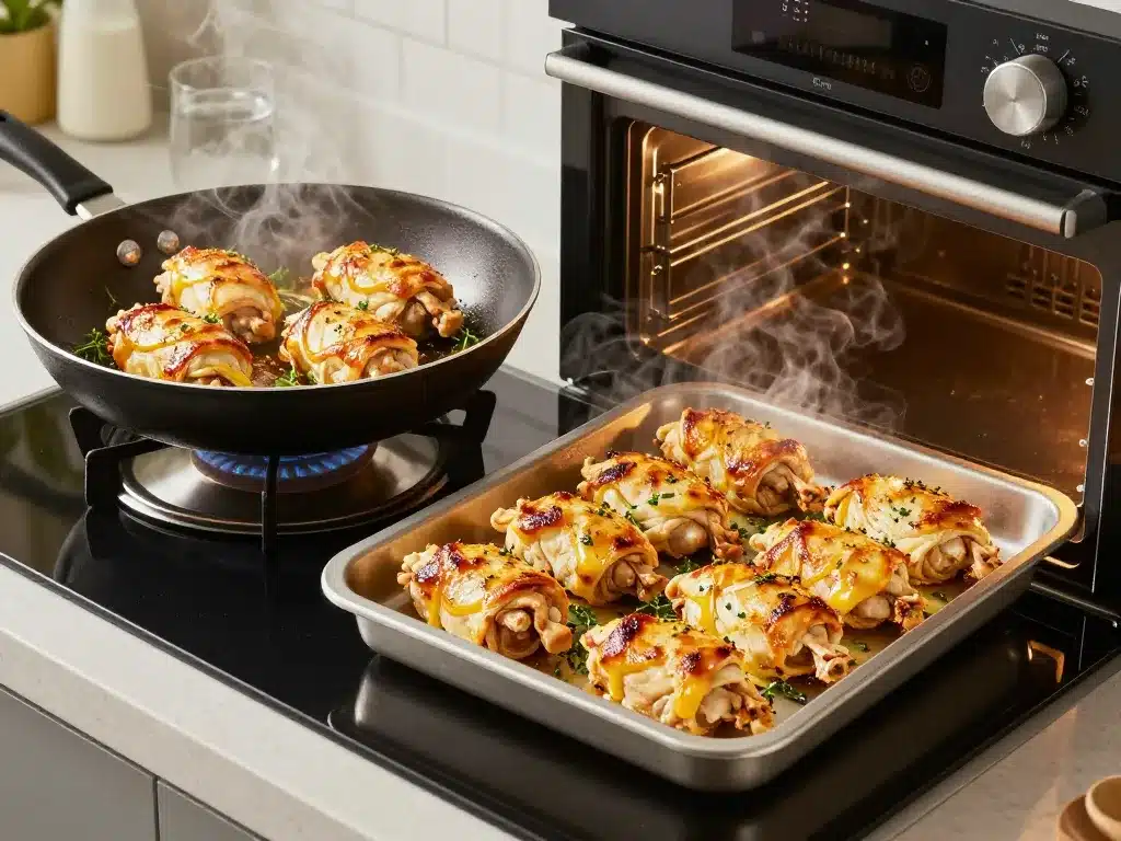 paillard de poulet cuisson poêle et four doré et moelleux