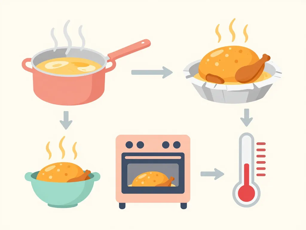 différentes cuissons ballotine de volaille dessin stylisé