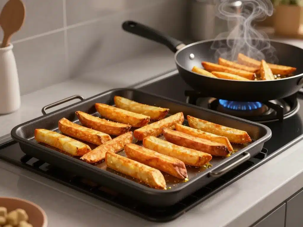 Cuisson frite de patate douce recettes au four et à la poêle