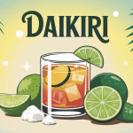 daikiri classique sur fond estival avec ingrédients