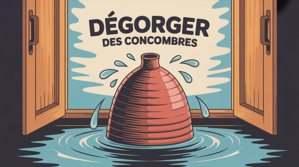 illustration dégorgement concombre sur passoire gouttes eau
