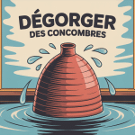 illustration dégorgement concombre sur passoire gouttes eau
