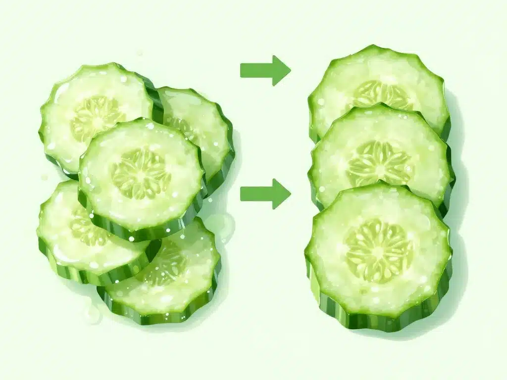 diagramme dégorger des concombres salades aqueuses croquantes