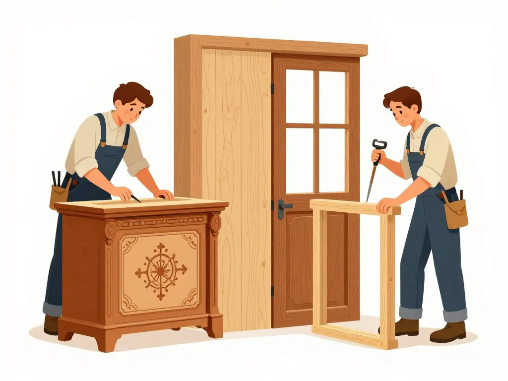 comparaison ébénisterie et menuiserie métiers et outils