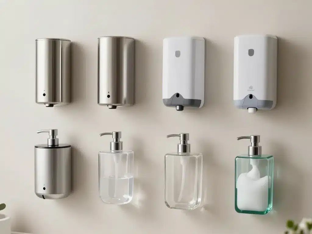 différents distributeurs de savon mural rechargeable designs et matériaux