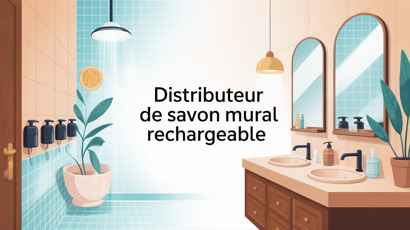 distributeur de savon mural rechargeable environnement élégant
