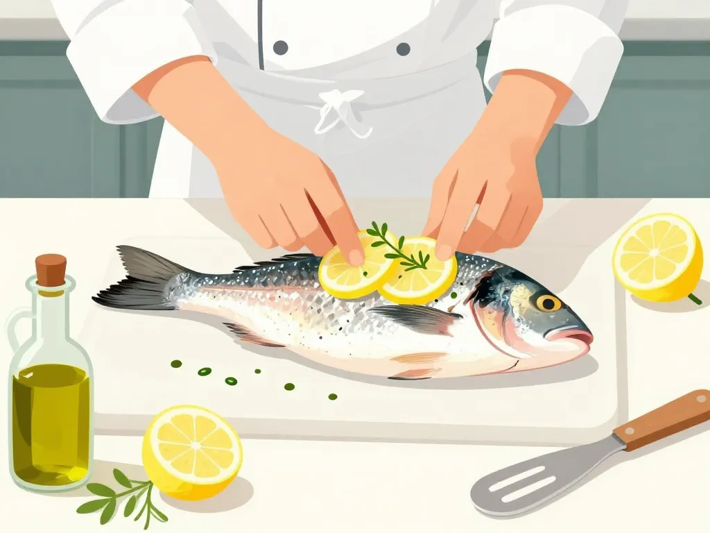 préparation dorade au four avec citron et herbes