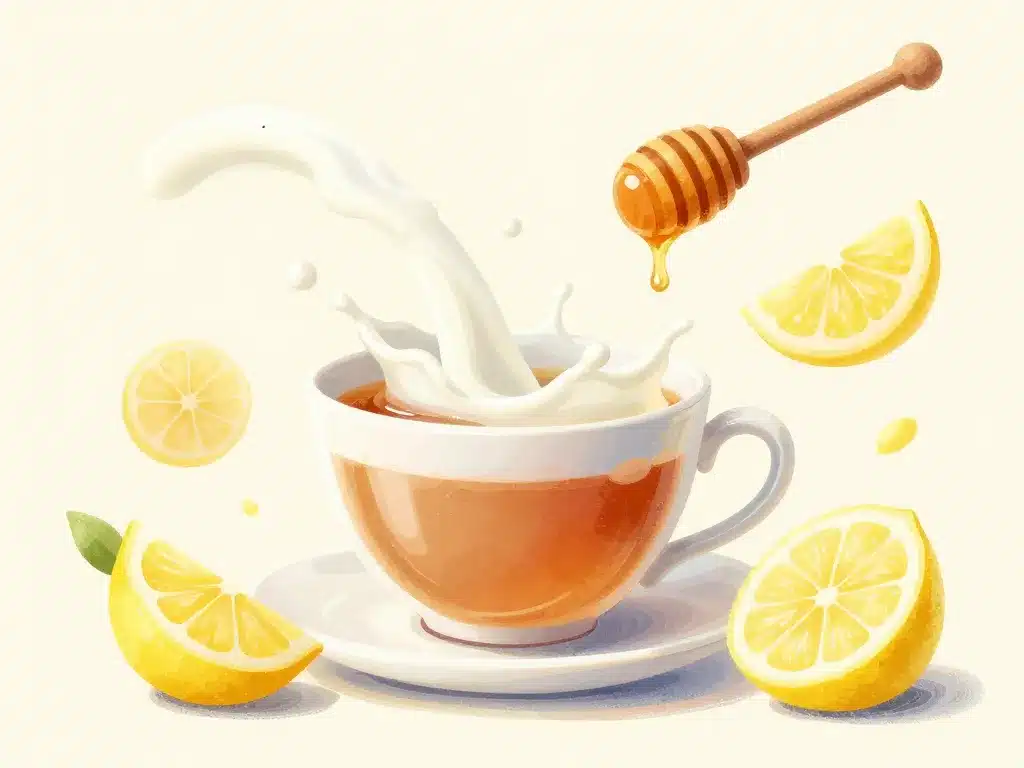 earl grey and lait miel citron illustration abstraite