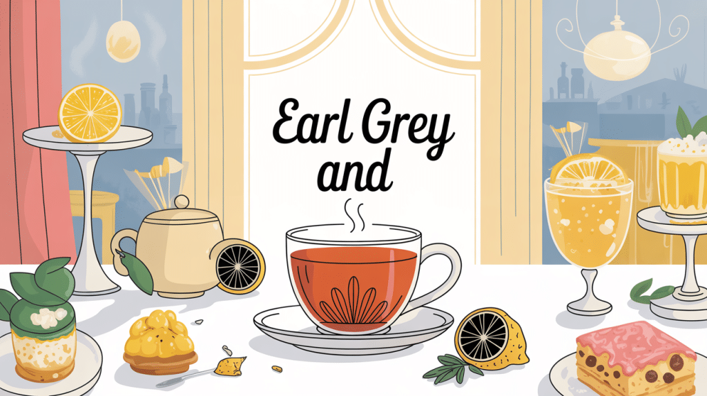 earl grey and illustration thé bergamote pâtisseries