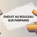 enduire un mur en parpaing au rouleau avec outils stylisés