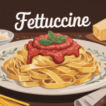 fettuccine crémeuses dressées sur assiette italienne