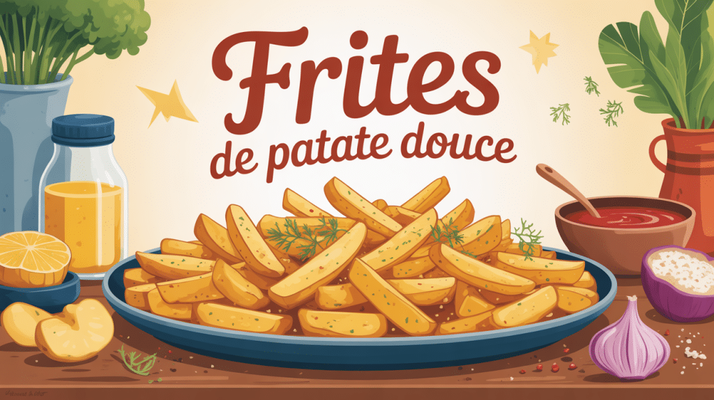 Assiette de frites de patate douce recettes, ambiance conviviale