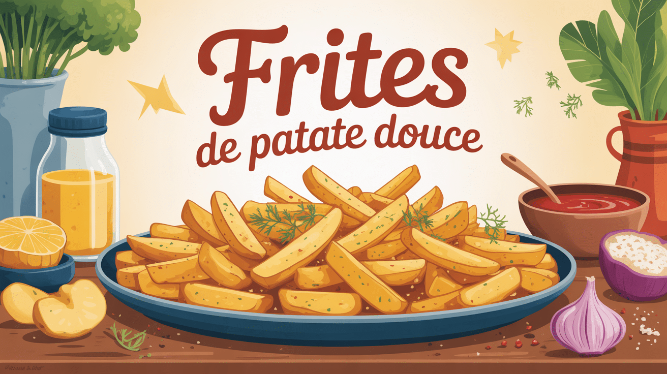 Assiette de frites de patate douce recettes, ambiance conviviale