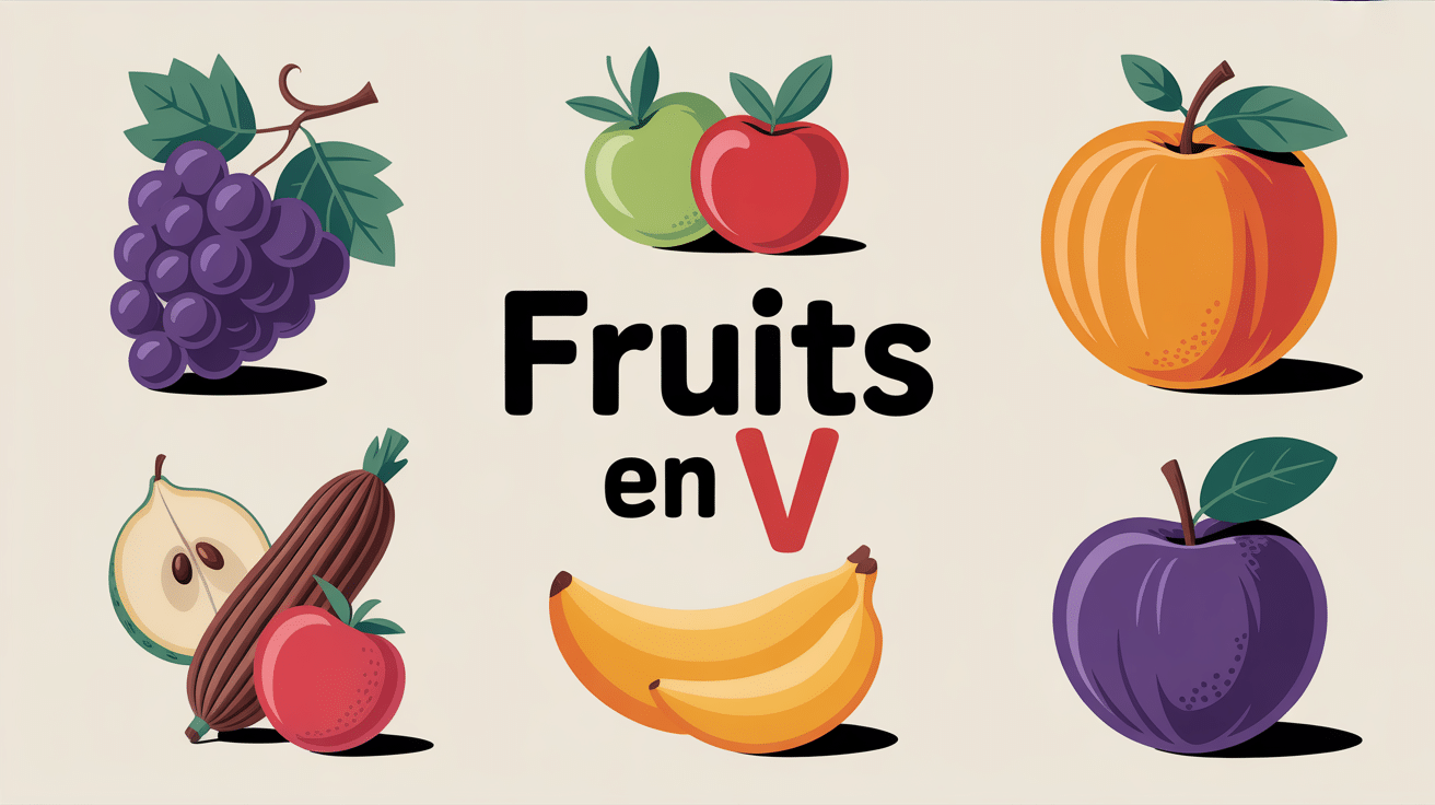 illustration fruits en v variés