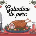 galantine de porc sur table garnie ambiance conviviale